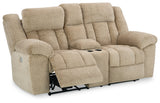 Tip-Off Wheat Power Reclining Loveseat from Ashley - Luna Furniture