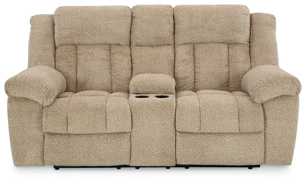 Tip-Off Wheat Power Reclining Loveseat from Ashley - Luna Furniture