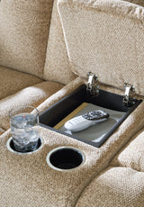 Tip-Off Wheat Power Reclining Loveseat from Ashley - Luna Furniture