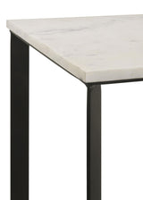 Tobin Square Marble Top End Table White and Black from Coaster - Luna Furniture