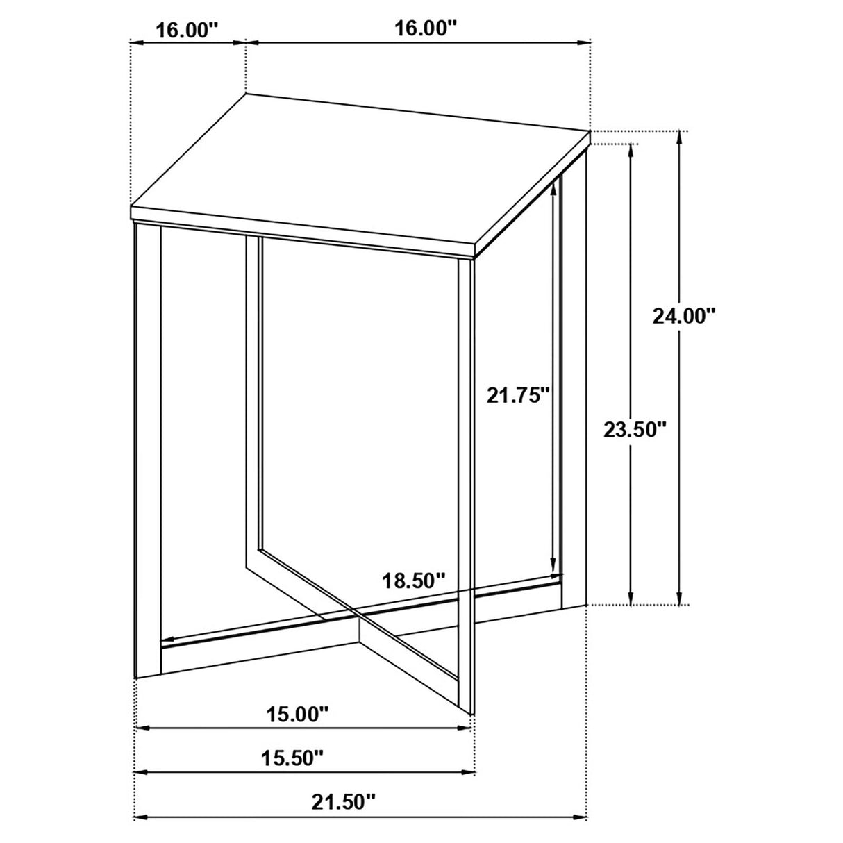 Tobin Square Marble Top End Table White and Black from Coaster - Luna Furniture