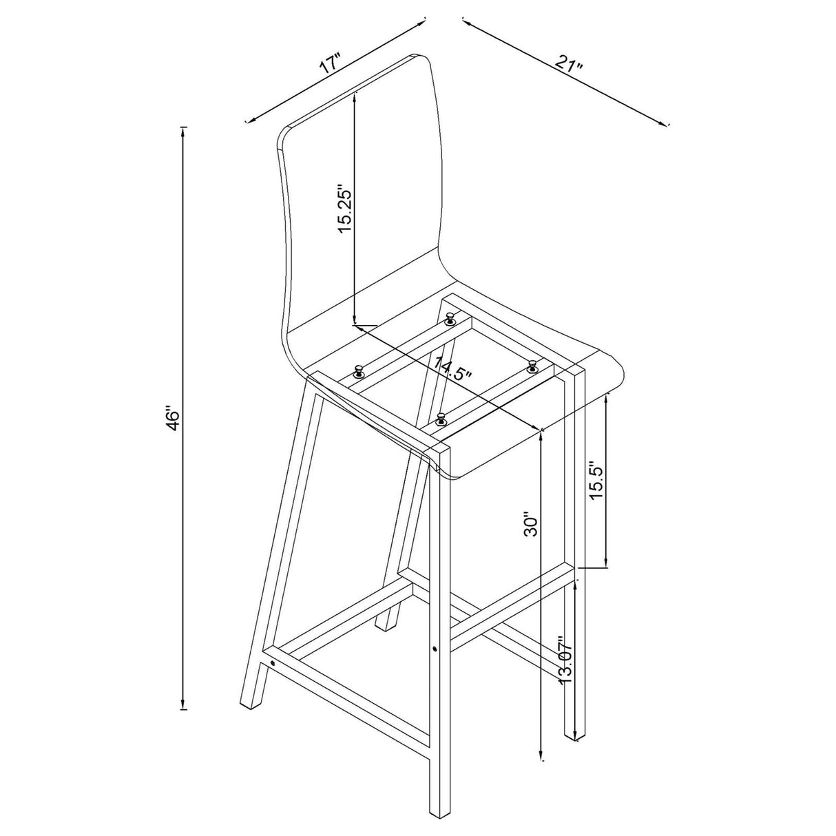 Tolbert 5-piece Bar Set with Acrylic Chairs Clear and Chrome from Coaster - Luna Furniture