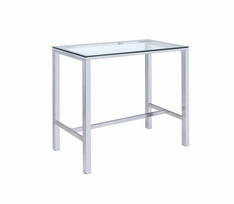 Tolbert Chrome Bar Table with Glass Top from Coaster - Luna Furniture