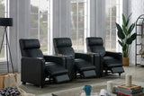 Toohey Home Theater Push Back Recliner Black from Coaster - Luna Furniture