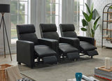 Toohey Home Theater Push Back Recliner Black from Coaster - Luna Furniture