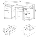 Tracy Cappuccino 2-Drawer Computer Desk from Coaster - Luna Furniture