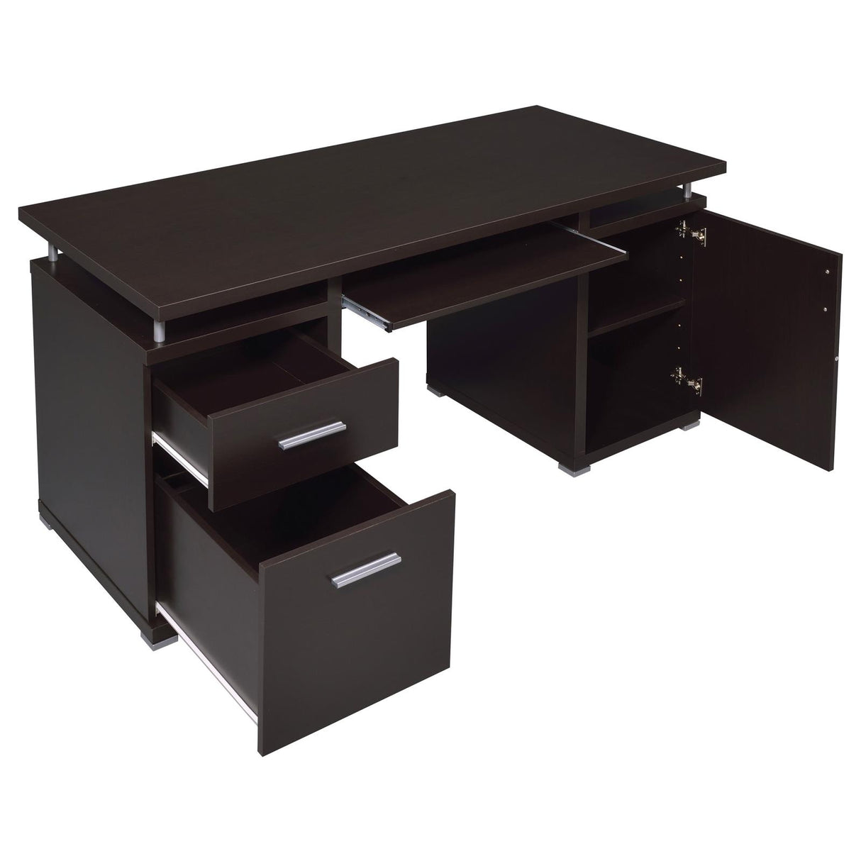 Tracy Cappuccino 2-Drawer Computer Desk from Coaster - Luna Furniture