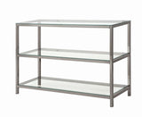 Trini Sofa Table with Glass Shelf Black Nickel from Coaster - Luna Furniture