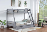 Trisha Wood Twin Over Full Bunk Bed with Storage Drawers Grey from Coaster - Luna Furniture