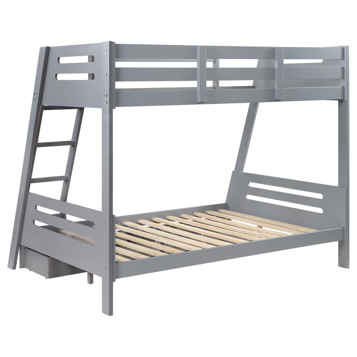 Trisha Wood Twin Over Full Bunk Bed with Storage Drawers Grey - 460562TF - Luna Furniture