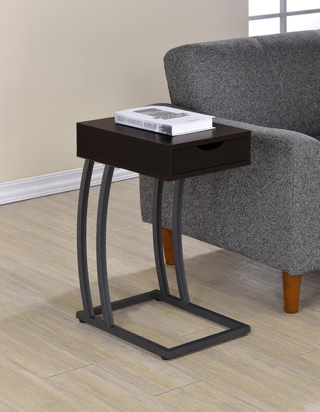 Troy Cappuccino Accent Table with Power Outlet from Coaster - Luna Furniture