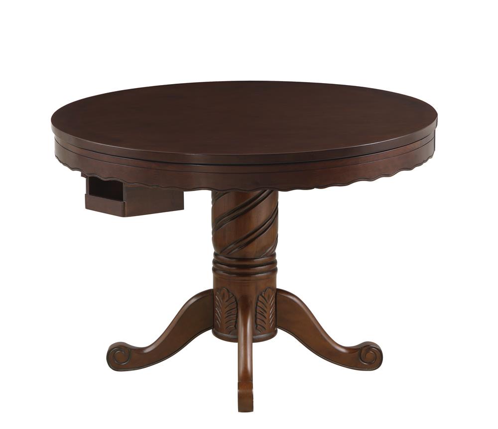 Turk 3-in-1 Round Pedestal Game Table Tobacco from Coaster - Luna Furniture