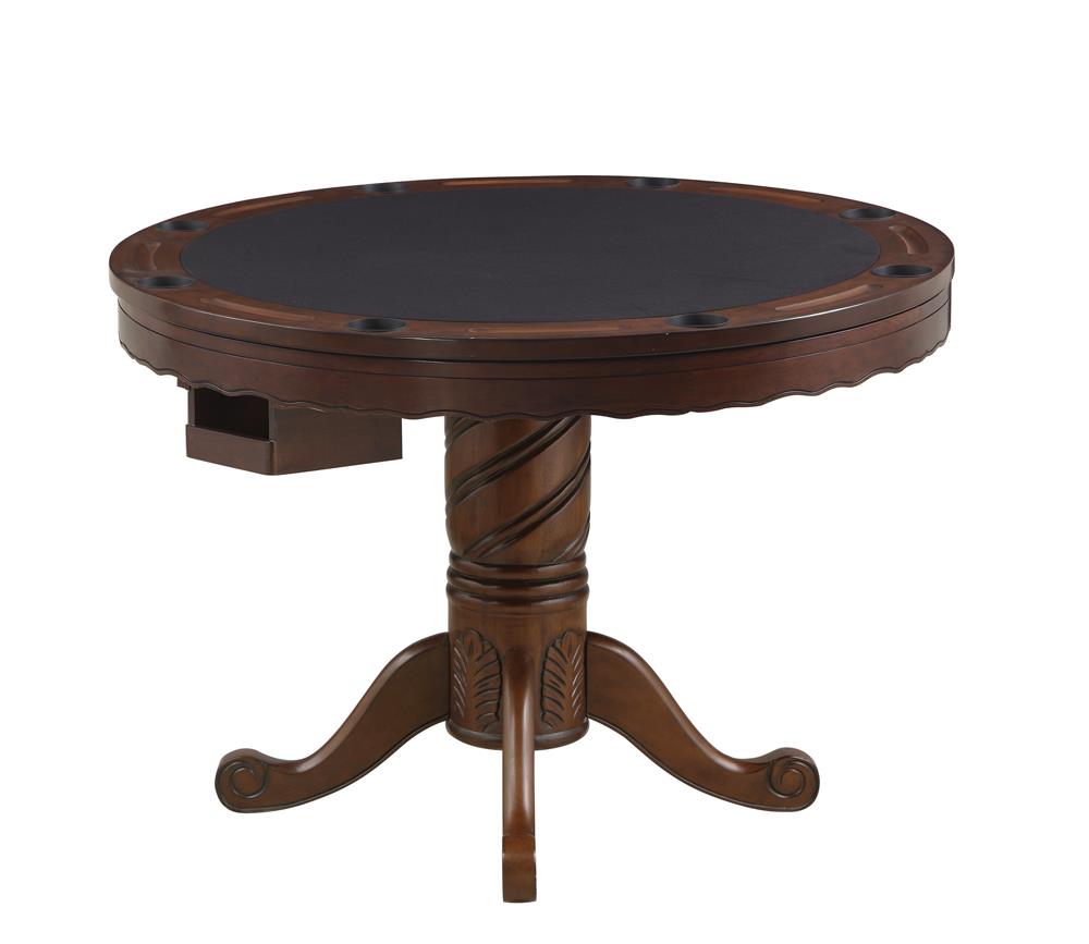 Turk 3-in-1 Round Pedestal Game Table Tobacco from Coaster - Luna Furniture