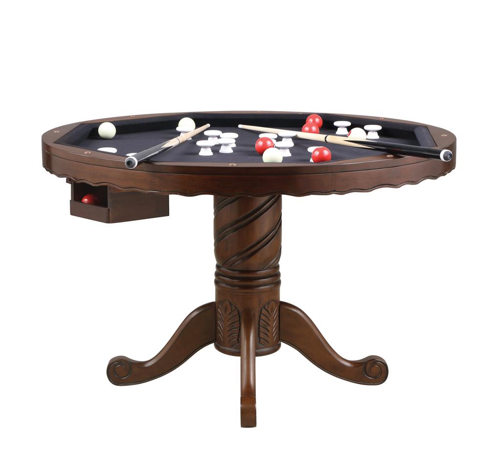 Turk 3-in-1 Round Pedestal Game Table Tobacco from Coaster - Luna Furniture