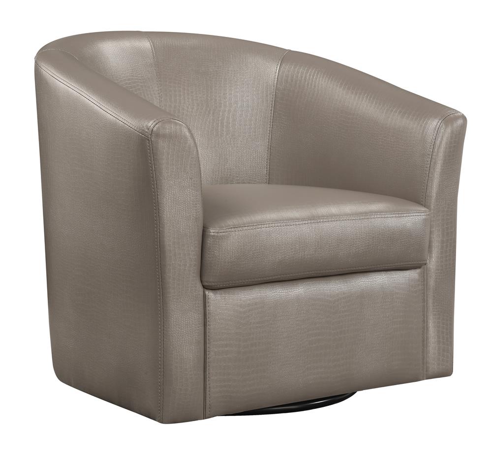 Turner Upholstery Sloped Arm Accent Swivel Chair Champagne - 902726 - Luna Furniture