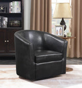 Turner Upholstery Sloped Arm Accent Swivel Chair Dark Brown - 902098 - Luna Furniture