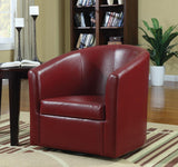 Turner Upholstery Sloped Arm Accent Swivel Chair Red - 902099 - Luna Furniture