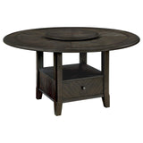 Twyla Dark Cocoa Round Dining Table with Removable Lazy Susan from Coaster - Luna Furniture