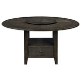 Twyla Dark Cocoa Round Dining Table with Removable Lazy Susan from Coaster - Luna Furniture