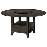 Twyla Dark Cocoa Round Dining Table with Removable Lazy Susan from Coaster - Luna Furniture