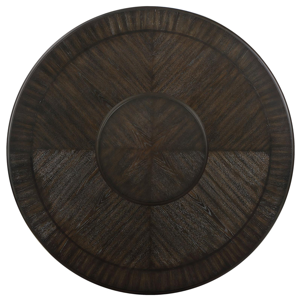 Twyla Dark Cocoa Round Dining Table with Removable Lazy Susan from Coaster - Luna Furniture