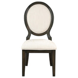 Twyla Upholstered Dining Chairs with Oval Back (Set of 2) Cream/Dark Cocoa from Coaster - Luna Furniture