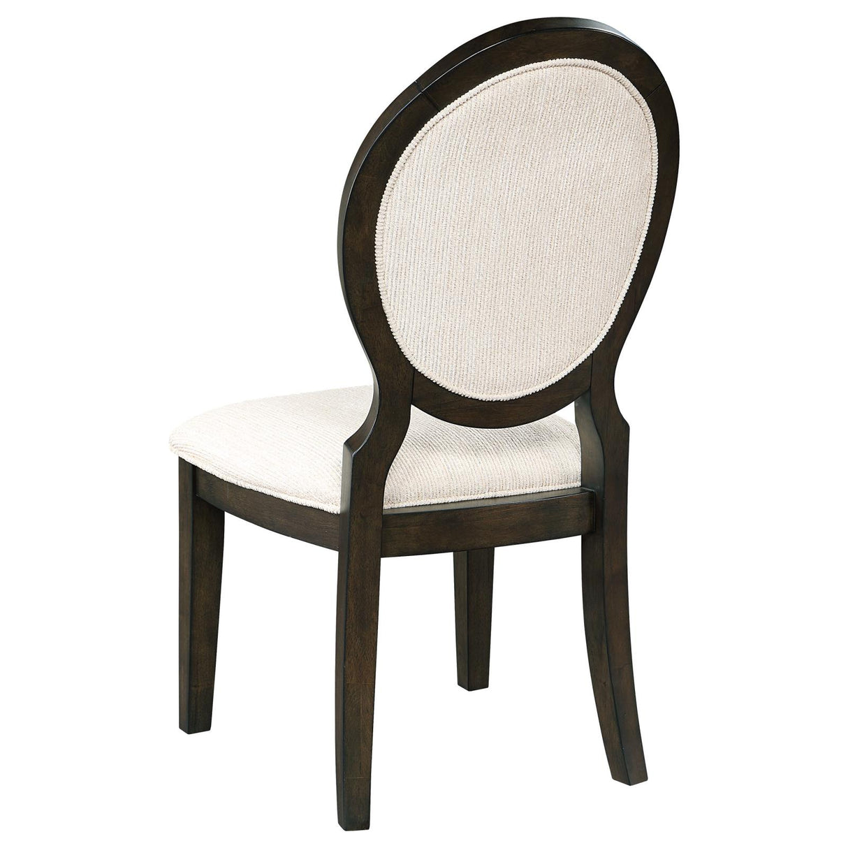 Twyla Upholstered Dining Chairs with Oval Back (Set of 2) Cream/Dark Cocoa from Coaster - Luna Furniture