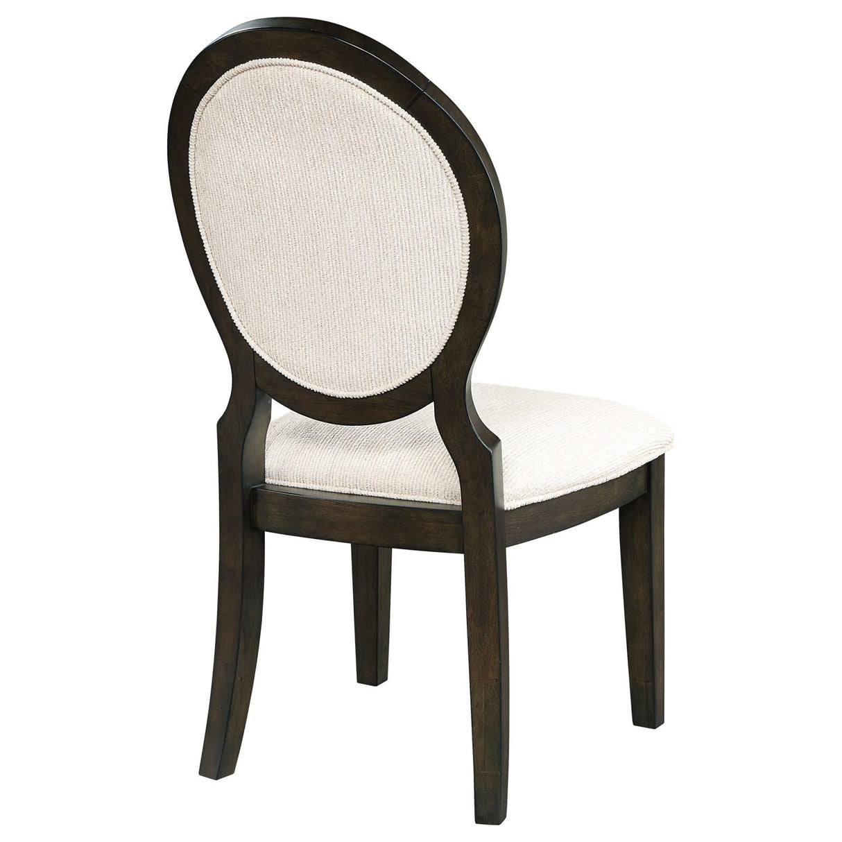 Twyla Upholstered Dining Chairs with Oval Back (Set of 2) Cream/Dark Cocoa from Coaster - Luna Furniture