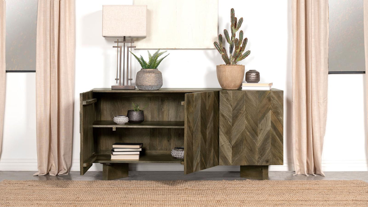 Tyler 3-door Dining Sideboard Server Mango Brown from Coaster - Luna Furniture