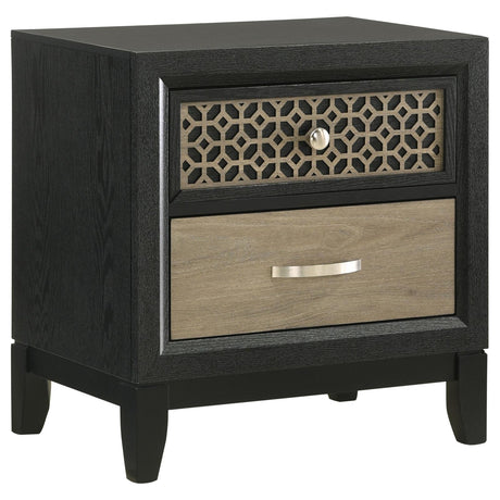 Valencia 2-drawer Nightstand Light Brown and Black - 223042 - Luna Furniture