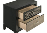 Valencia 2-drawer Nightstand Light Brown and Black from Coaster - Luna Furniture