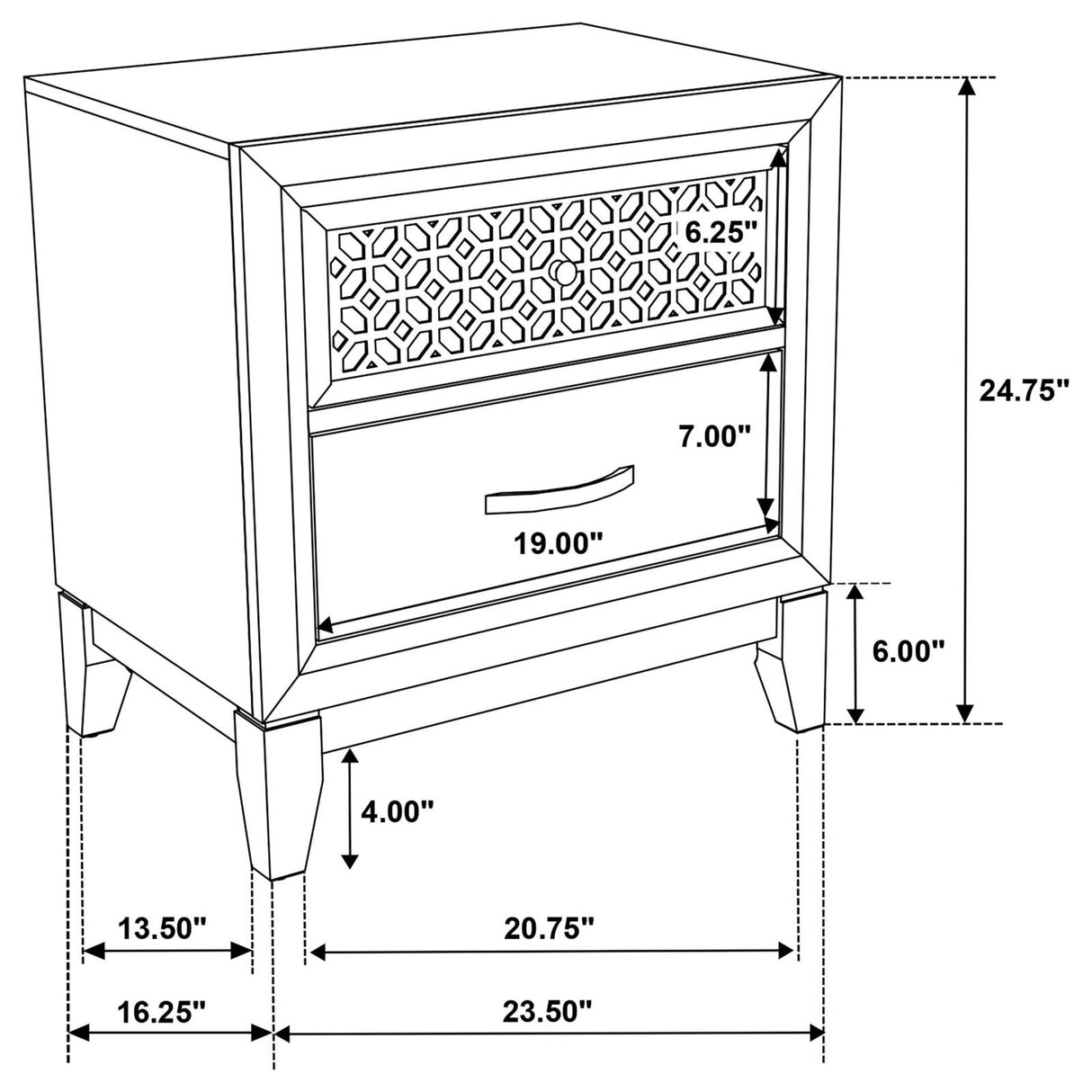 Valencia 2-drawer Nightstand Light Brown and Black from Coaster - Luna Furniture