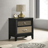 Valencia 2-drawer Nightstand Light Brown and Black from Coaster - Luna Furniture