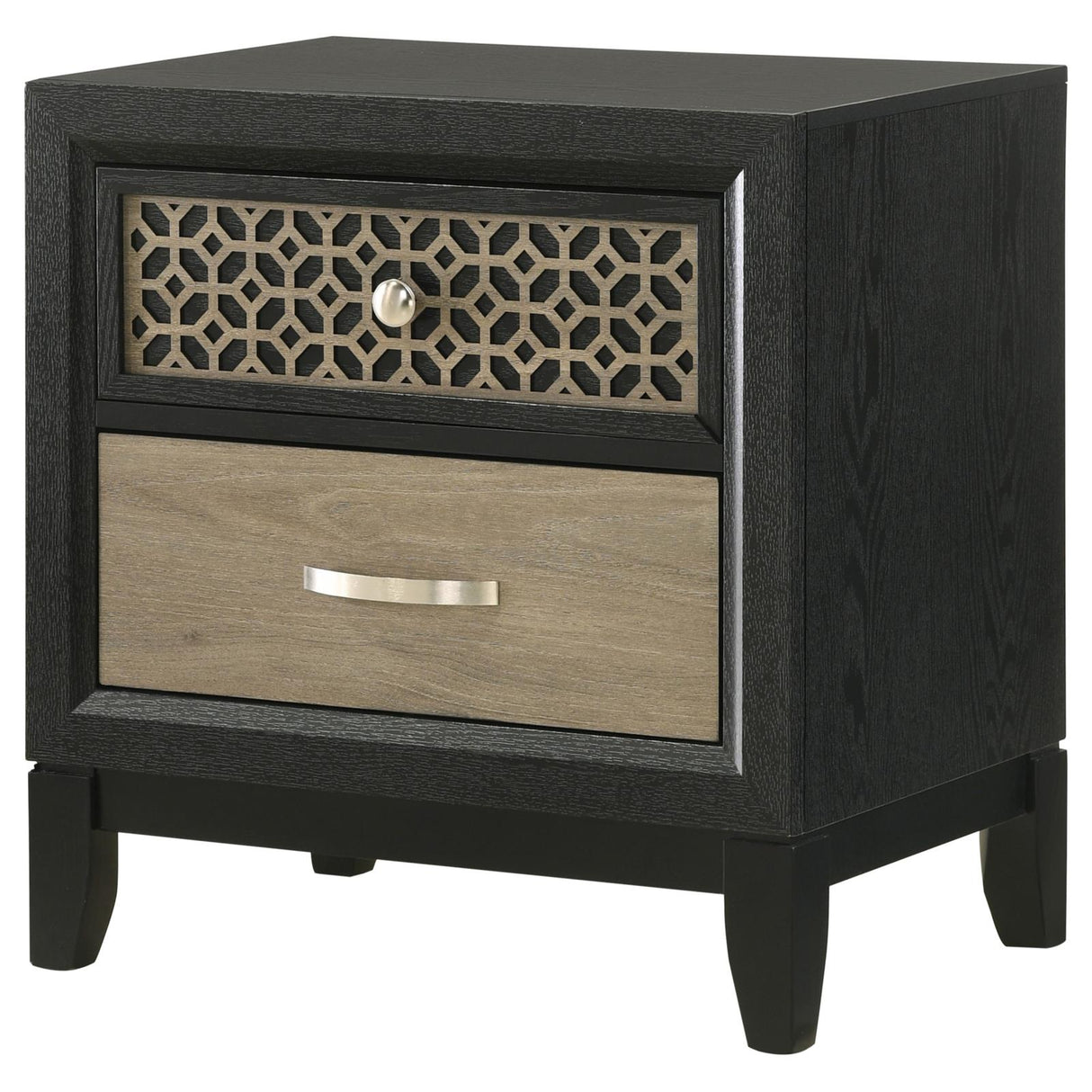 Valencia 2-drawer Nightstand Light Brown and Black from Coaster - Luna Furniture