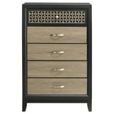 Valencia 5-drawer Chest Light Brown and Black from Coaster - Luna Furniture