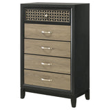 Valencia 5-drawer Chest Light Brown and Black from Coaster - Luna Furniture