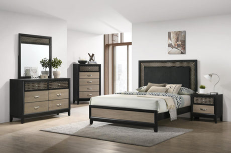 Valencia Light Brown and Black 5-Piece Eastern King Bedroom Set from Coaster - Luna Furniture