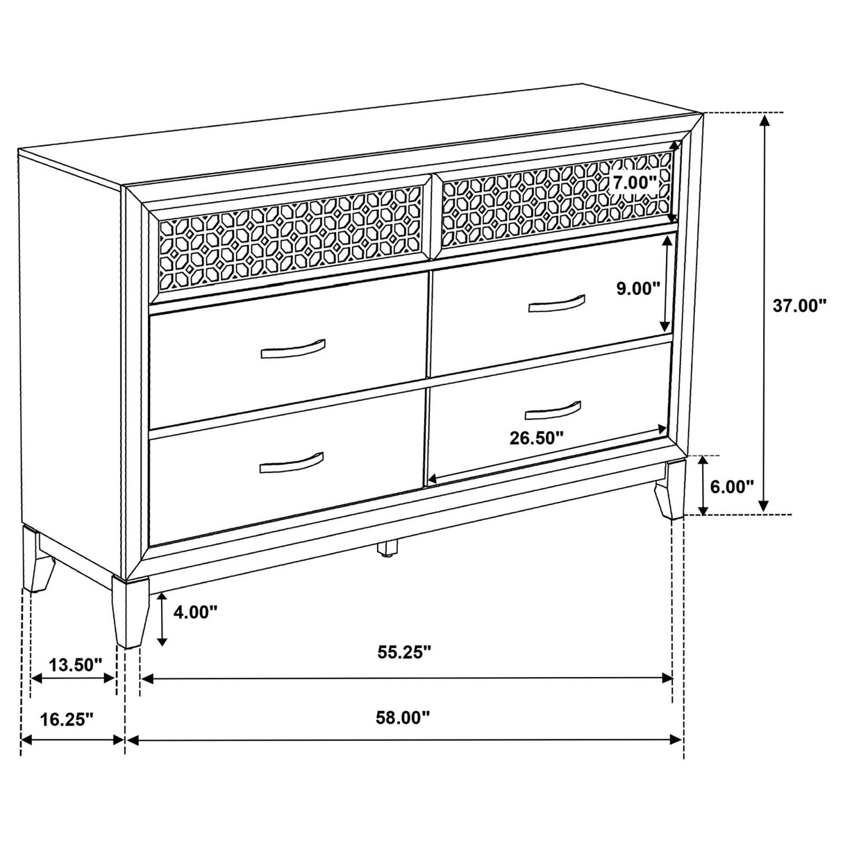 Valencia 6-drawer Dresser Light Brown and Black from Coaster - Luna Furniture