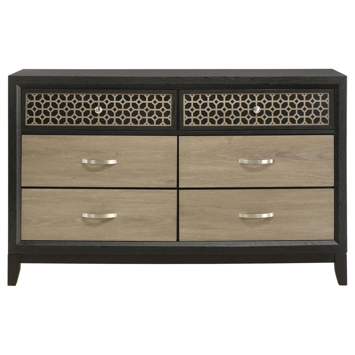 Valencia 6-drawer Dresser Light Brown and Black from Coaster - Luna Furniture