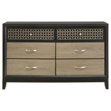 Valencia 6-drawer Dresser Light Brown and Black from Coaster - Luna Furniture