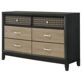 Valencia 6-drawer Dresser Light Brown and Black from Coaster - Luna Furniture