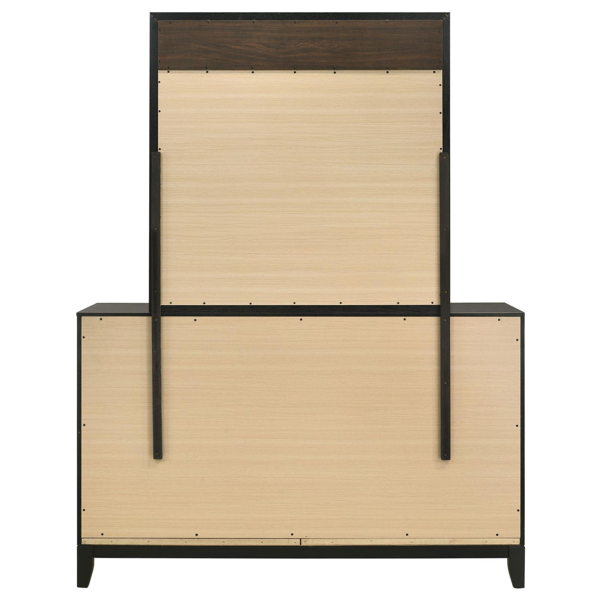 Valencia 6-drawer Dresser with Mirror Light Brown and Black from Coaster - Luna Furniture