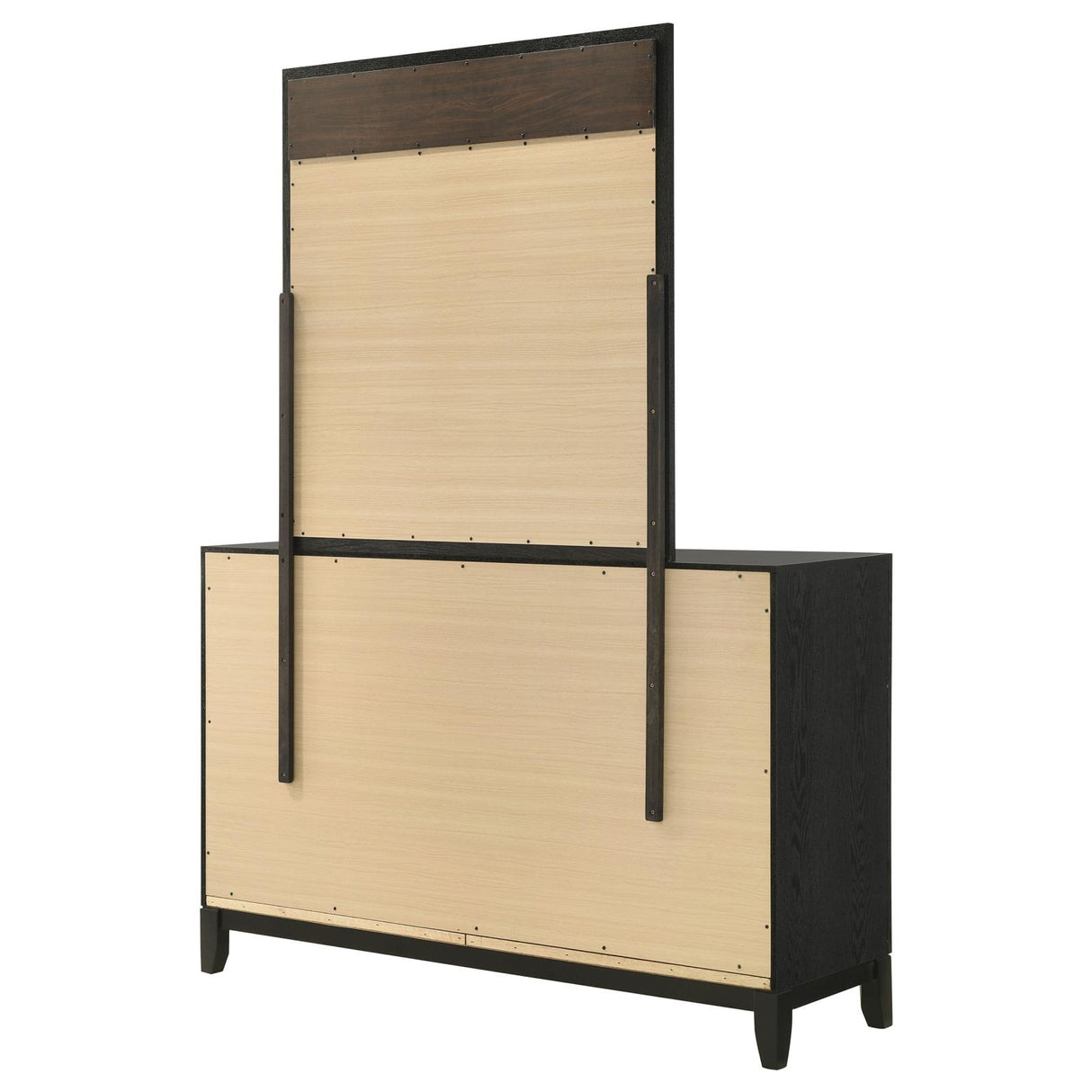 Valencia 6-drawer Dresser with Mirror Light Brown and Black from Coaster - Luna Furniture