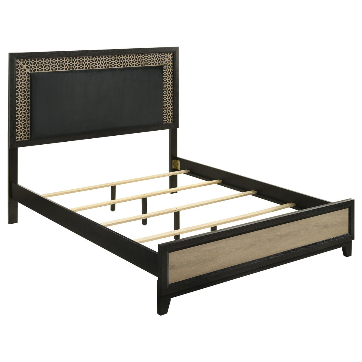 Valencia Eastern King Bed Light Brown and Black - 223041KE - Luna Furniture