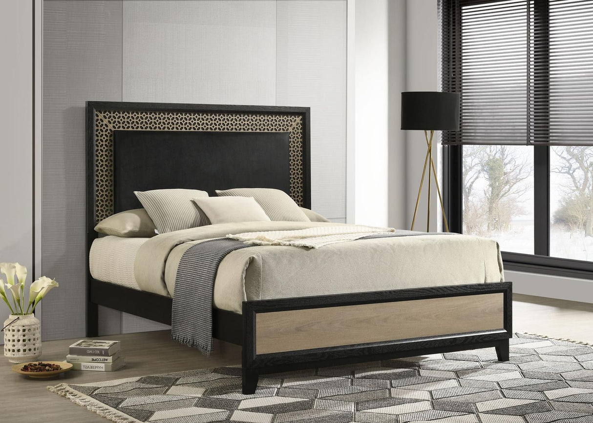 Valencia Eastern King Bed Light Brown and Black from Coaster - Luna Furniture