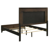 Valencia Eastern King Bed Light Brown and Black - 223041KE - Luna Furniture