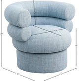 Valentina Linen Textured Fabric Swivel Accent Chair Light Blue from Meridian - Luna Furniture