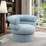 Valentina Linen Textured Fabric Swivel Accent Chair Light Blue from Meridian - Luna Furniture