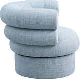 Valentina Linen Textured Fabric Swivel Accent Chair Light Blue from Meridian - Luna Furniture