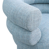 Valentina Linen Textured Fabric Swivel Accent Chair Light Blue from Meridian - Luna Furniture